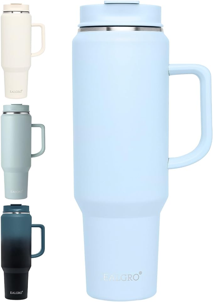 EALGRO 50 oz Tumbler with Handle, Insulated Tumblers with Lid and Straw | by EALGRO