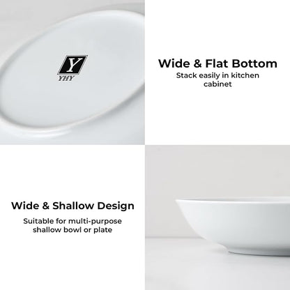 Y YHY 9" Pasta Bowls, 40oz Large Salad Bowls Set of 6, Wide Shallow Ceramic - Image 5
