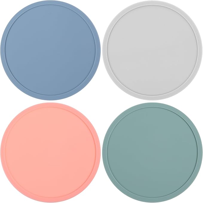 4pcs Silicone Coaster, Round Silicone Coasters by Classicseali