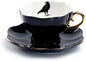 Raven Black Fine Porcelain Tea Cup and Saucer by Unknown