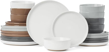 Famiware Milkyway 24-Piece Stoneware Dinnerware Set, Dishes Set by Famiware