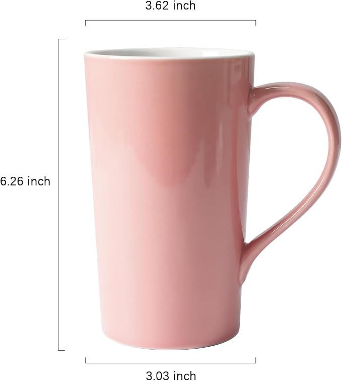 20 OZ Simple Pure Pink Blue Mug Plain Large Tall Ceramic Milk Tea Coffee Mug - Image 2