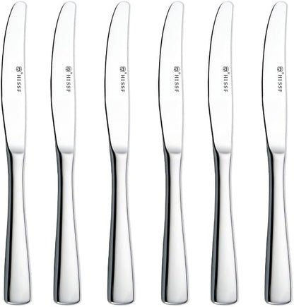 Dinner knife 6 Pieces Stainless Steel Butter Knife Set, Hollow Square Handle by HISSF