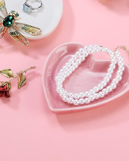 JAMEND CLXP Pink Heart Jewelry Tray, Engagement Wedding Ring Dish Earring Holder - Image 6