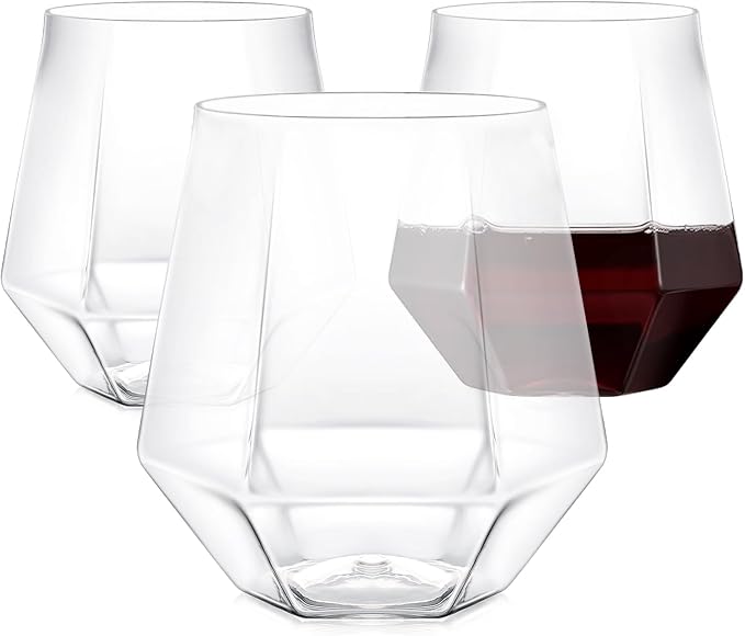 40 Pack Plastic Wine Glasses, 12 Oz Disposable Cocktail Whiskey Glasses | Clear - Image 7