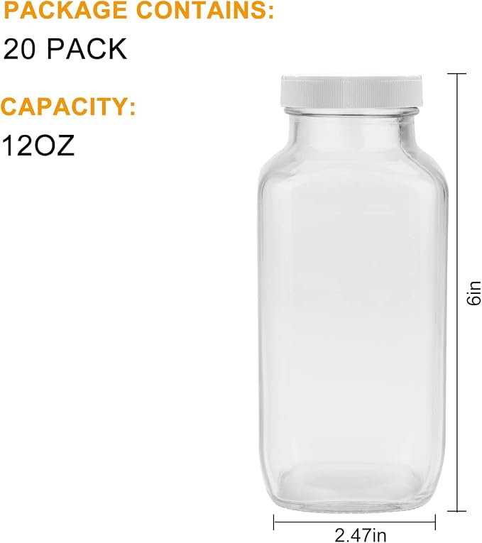 Glass Bottles 12 oz, Airtight Glass Beverage Bottles - Image 2