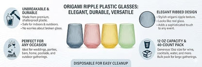 40 Pack Disposable Stemless Plastic Wine Glasses 12 oz - Image 6