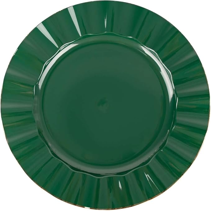 Efavormart 9" Salad Plates – Set of 10 Plastic Hunter Green Round Disposable - Image 7
