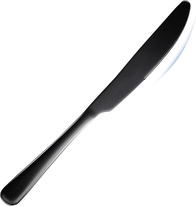 Butter knives set of 6 Stainless Steel dinner knives 9inch black silverware | by MNLWSP