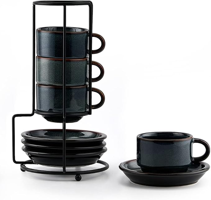 JIEMEI HOME Porcelain Stackable Espresso Cups by JHJIEMEIHOME