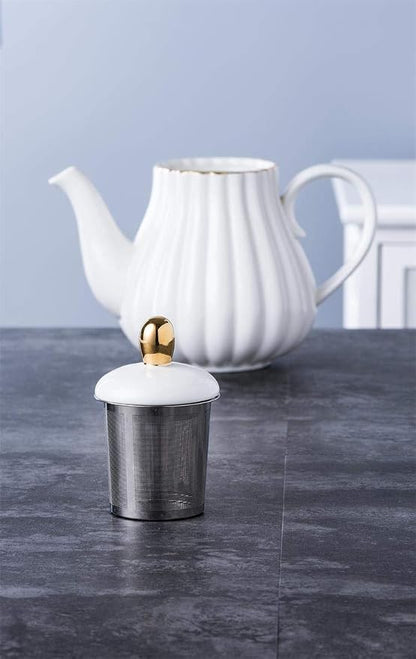 Jusalpha Porcelain Tea Set- 8 OZ Coffee/Teacup, Cup Holder, Serve of 6- - Image 5