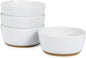 Cereal Bowls Set of 4,Ceramic Bowls for Kitchen,6 Inch Stoneware Bowls, Round Porcelain Pasta Bowl,Dishwasher&Microwave Safe,White(Brown Bottom)