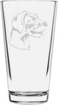 German Rough Haired Pointer Custom Personalized Dog Themed Etched All Purpose 16oz Pint Glass