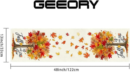 Fall Table Runner 13 x 48 Inch, Maple Leaves Autumn Farmhouse Decor - Image 2