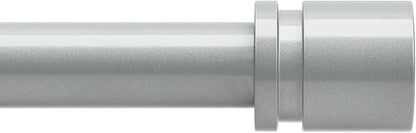 Curtain Rods for Windows 16 to 170 Inches Adjustable Length 1 Inch Diameter Window Curtain Rod with Aluminium End Cap, Silver Gray