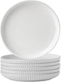 HASENSE Dinner Plate, 10 Inch White Ceramic Plates Set of 6, Dish Set for Steak, Pasta, Pizza, Appetizer, Round Dinnerware Dish for Kitchen, Serving Plate Microwave, Oven and Dishwasher Safe
