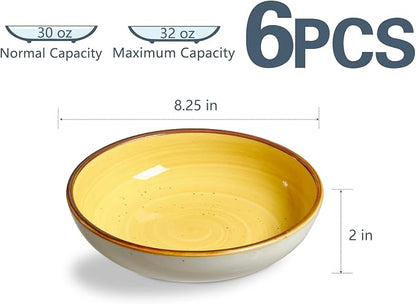 ONEMORE Porcelain Pasta Bowl 30 Oz, Large Ceramic Salad Serving Bowl/Oven - Image 5