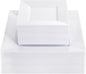 Liacere 100PCS White Square Plastic Plates - 50PCS Heavy Duty 9.5inch Dinner Plates and 50PCS 6inch Dessert Plates - Durable Fancy White Disposable Plates for Party & Wedding