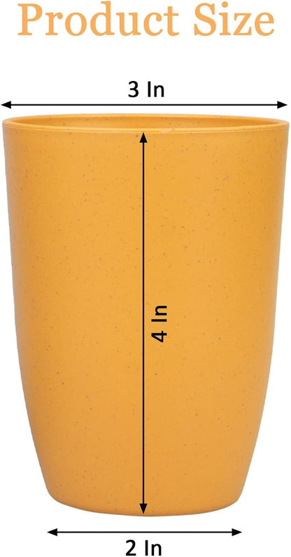 Wheat Straw Cups set of 4, Unbreakable Drinking Cup | 12 Oz Reusable Cups - Image 2