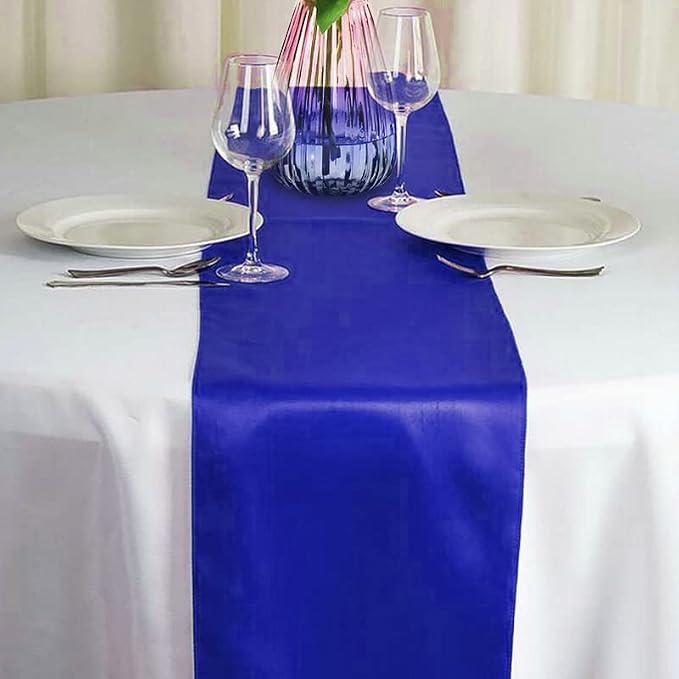 Royal Blue Satin Table Runner 12x108 Inches, 2 Pack | Silk and Smooth Fabric - Image 7