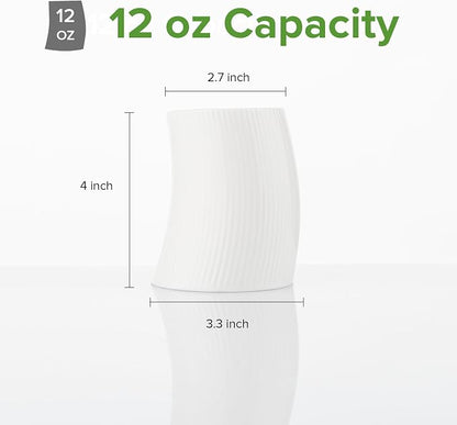 Novelty Curved and Embossed Stripes Body Design Bone China Cups Without Handle - Image 3
