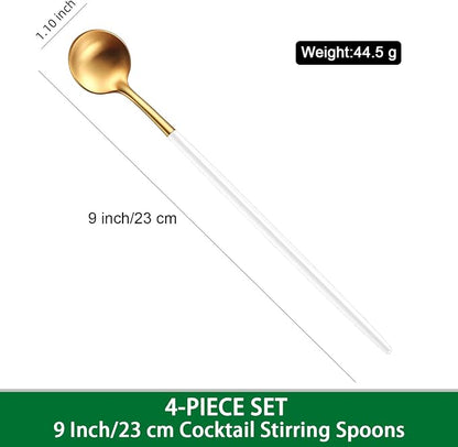 9 Inches Satin Gold Stainless Steel 18/10 Iced Teaspoons - Image 2