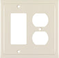 Henne Bery Modern Edge Decorative Wall Plate Switch Plate Outlet Cover, Durable Solid Zinc Alloy (Decorator/Duplex, Light Almond)
