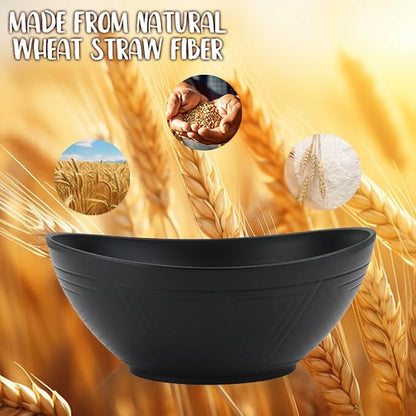 Big Wheat Straw Bowls, Large Salad Bowls Set of 2, Dishwasher and Microware - Image 6