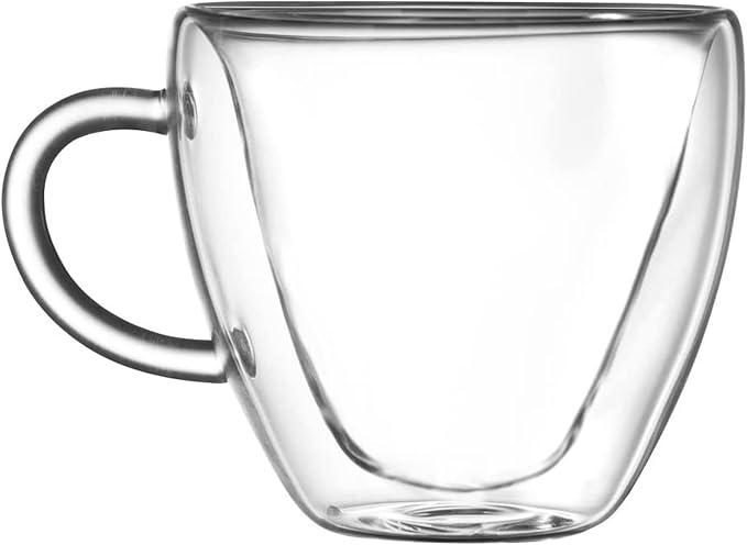 Heart Shaped Double Walled Insulated Glass Coffee Mugs or Aesthetic Tea Cups - Image 2