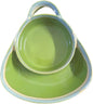Soup and Side Bowl Plate Ceramic, Chip and Dip Divided Bowls, Anti-Soggy Cereal Bowl Bread Dipping Bowls Plates for Salad Breakfast, and Sandwich Ideal for Home and Restaurant (lime)
