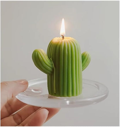 Glass Candle Holder 2 Pack 5 Inch Clear Beautiful Transparent Round Candle Plate - Image 6