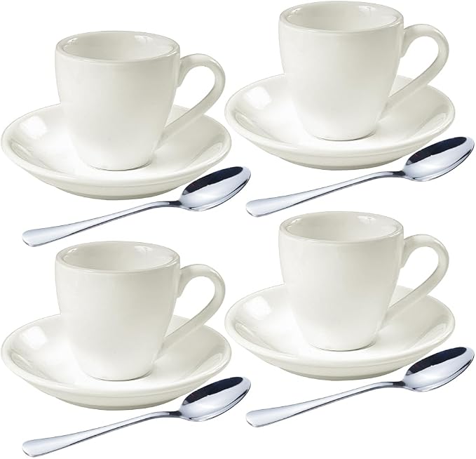homEdge Porcelain Espresso Shot Cup Set - 80 ml / 2.67 oz by homEdge
