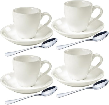 homEdge Porcelain Espresso Shot Cup Set - 80 ml / 2.67 oz by homEdge