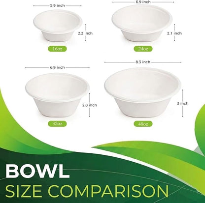 Paper Bowls 48oz, Deep & Large Disposable Bowls, Sturdy - Image 2