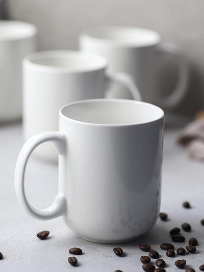 DOWAN Large Coffee Mug, 20 oz Ceramic White Coffee Mugs Set of 6 | 20oz large - Image 4