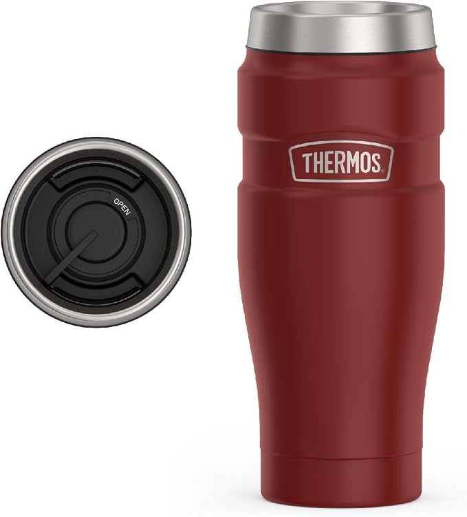 THERMOS Stainless King Stainless Steel Tumbler, Rustic Red | Vacuum-Insulated by Thermos
