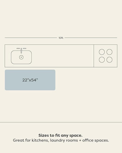 House of Noa Nama Standing Mat – Anti-Fatigue Cushioned Kitchen Mats for Floor | Ergonomic Bounce-Back Foam Kitchen Mats | Anti-Fatigue Mats for Kitchen & Standing | Ula Driftwood | 22"x54"