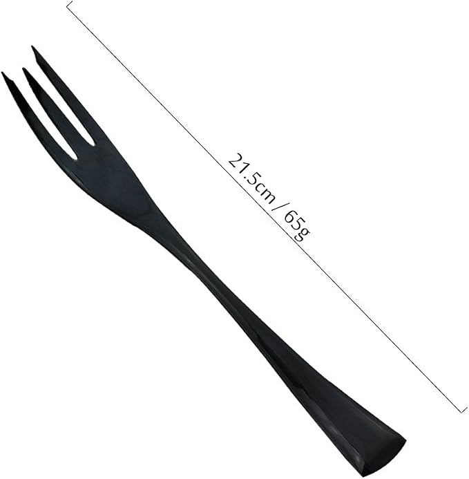 JASHII 18/10 Stainless Steel 4 Piece Mirror Polished Black Fish Fork Black - Image 2