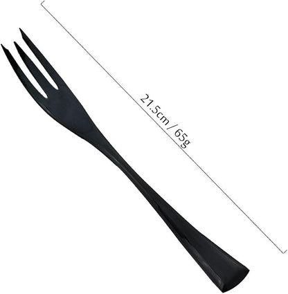 JASHII 18/10 Stainless Steel 4 Piece Mirror Polished Black Fish Fork Black - Image 2