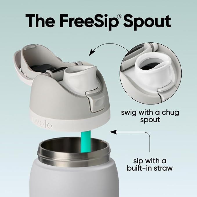 Owala FreeSip Stainless Steel Water Bottle 40 oz Foggy Tide - Image 2