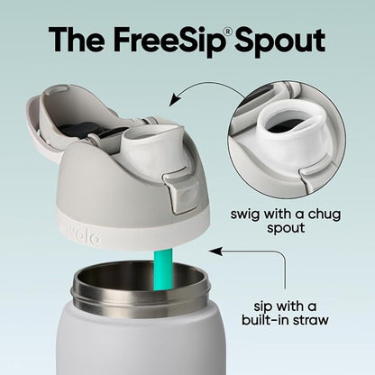 Owala FreeSip Stainless Steel Water Bottle 40 oz Foggy Tide - Image 2