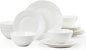 18Pcs Vintage Relief White Bone China Set, Service by KINGSTONE
