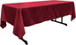 LA Linen Polyester Poplin Washable Rectangular Tablecloth, Stain and Wrinkle Resistant Table Cover 60x126, Fabric Table Cloth for Dinning, Kitchen, Party, Holiday 60 by 126-Inch, Cranberry