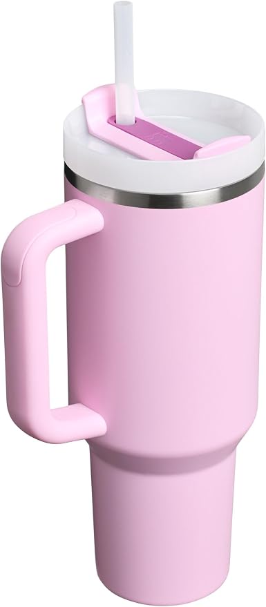 STANLEY Quencher H2.0 Flow State Tumbler, 40 oz, Cherry Blossom | Handle and - Image 3