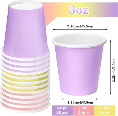 3 oz Disposable Paper Cups, 60 Pack Bathroom Cups | Leak-proof Mouthwash Cups - Image 2