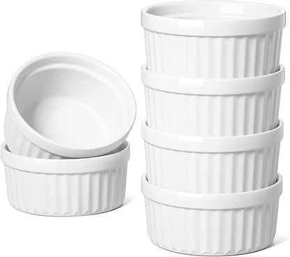 LE TAUCI Ramekins 4 OZ Oven Safe, Creme Brulee Ramekins, Pudding Custard Cups by LETAUCI