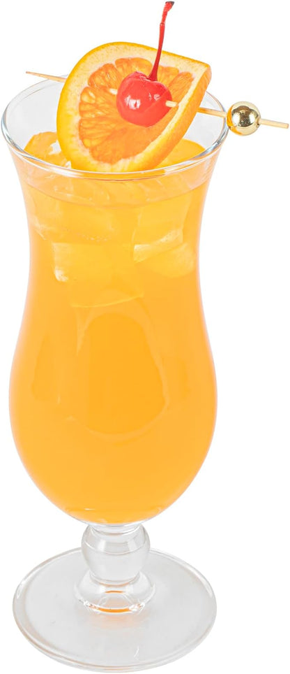 Vetri 15.5 Ounce Party Glasses, 6 Dishwashable Pina Colada Glasses - No Lead, Durable, Clear Glass Tulip Drinking Cups For Tropical Cocktails, For Alcoholic And No-Alcoholic Drinks - Restaurantware