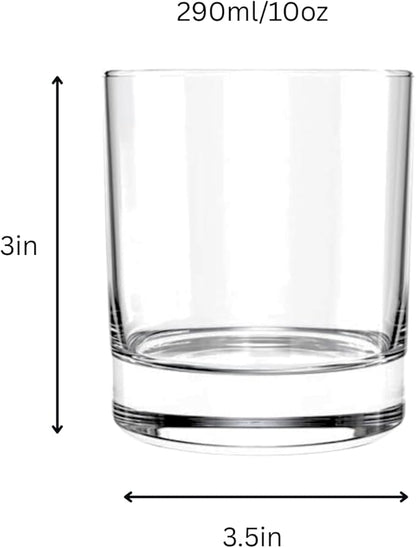 LEMONSODA Lowball Marino Rocks Glass, Classic Bar Glassware for Mojito, Whiskey, Cocktail, Mocktails and Drinking Water - 10oz (Set of 6)