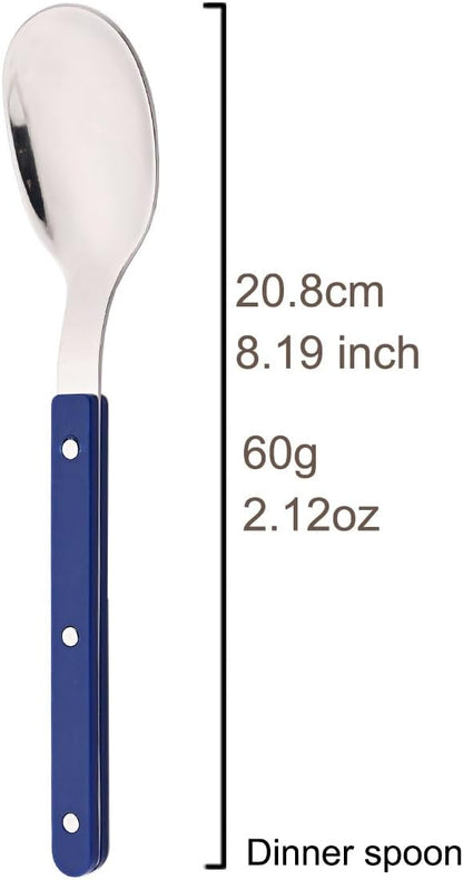 6-Piece Vintage 8.19-inch Dinner Spoon Set Silverware Set BRIIEC Stainless - Image 3