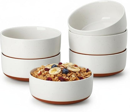 MALACASA Cereal Bowls Set of 6, 24 OZ Ceramic Bowls by MALACASA
